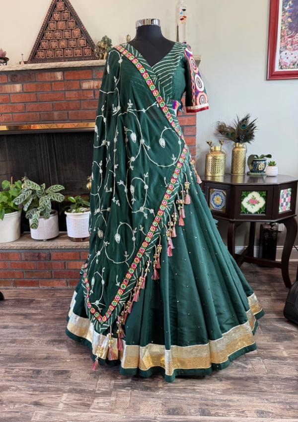 Green Mirror Gota Chaniya Choli (S/M/L)